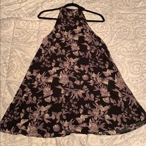 Black and lavender floral Shift dress